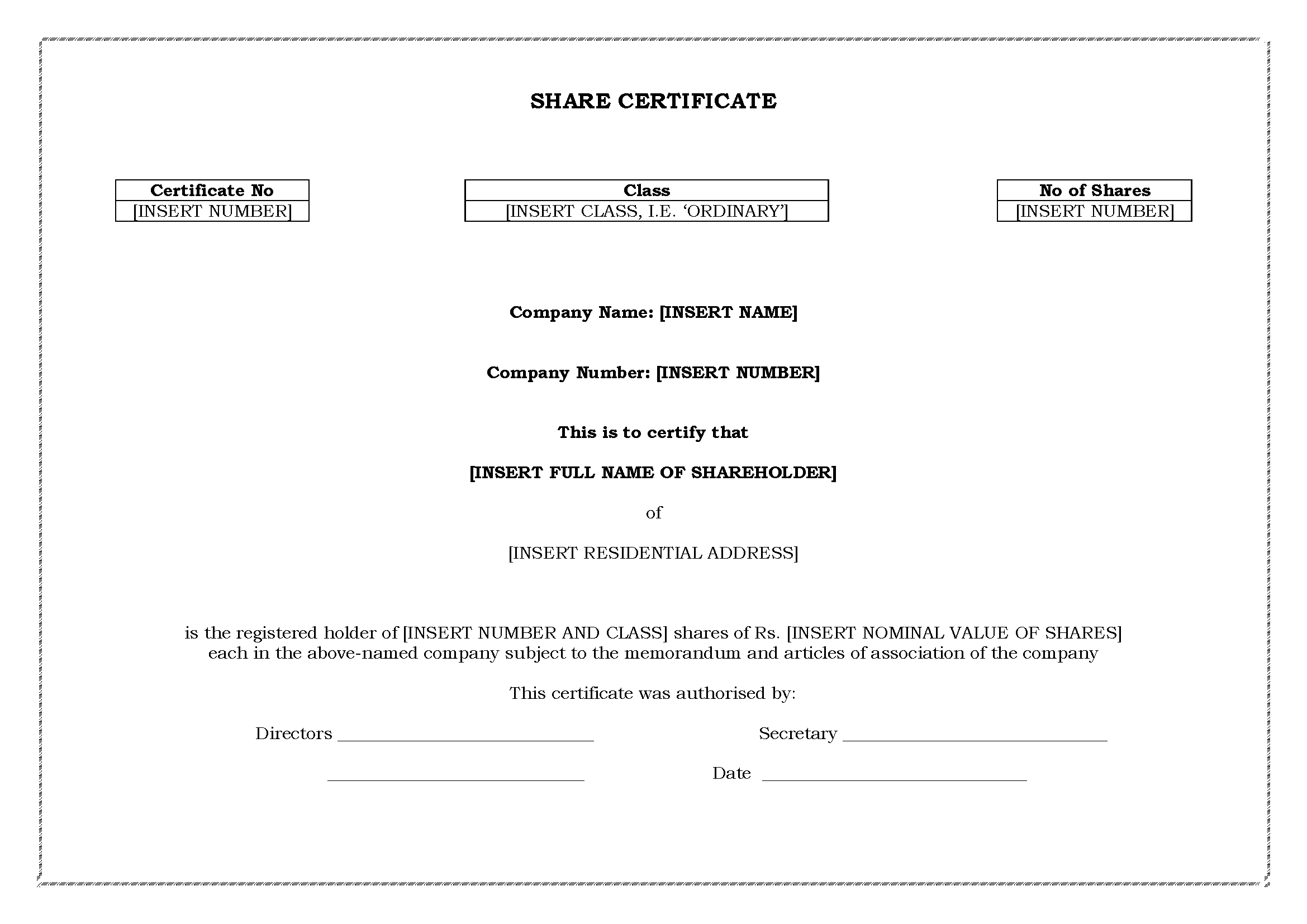 Share-Certificate